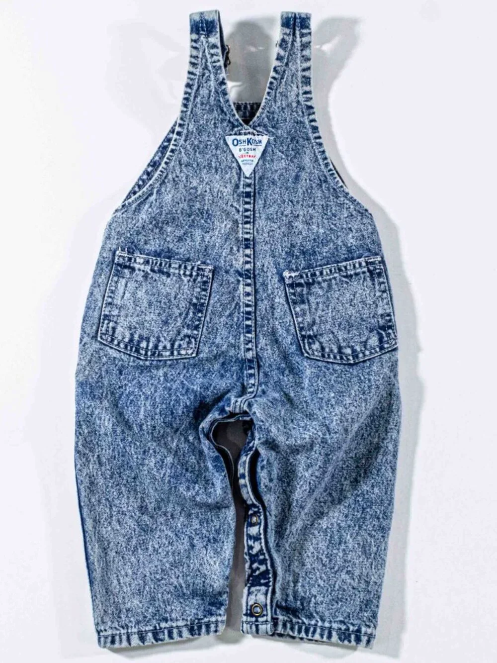 Vintage OshKosh B'Gosh Overalls 18 Months VestBak USA Made Blue Denim 80s 90s